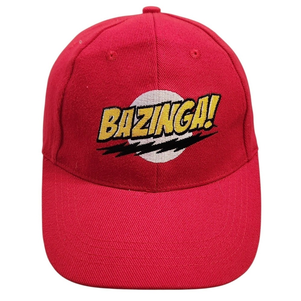 The Big Bang Theory Bazinga Hat Mens Red Snapback Baseball Cap Sheldon Cooper TV